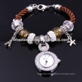 2014 New arrival glass beads lady quartz bracelet vogue ladies bracelet watches